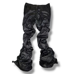 Fashion Nova Pants Size 3X 42" Waist Women's Plus Size Pants Faux Leather Ruched